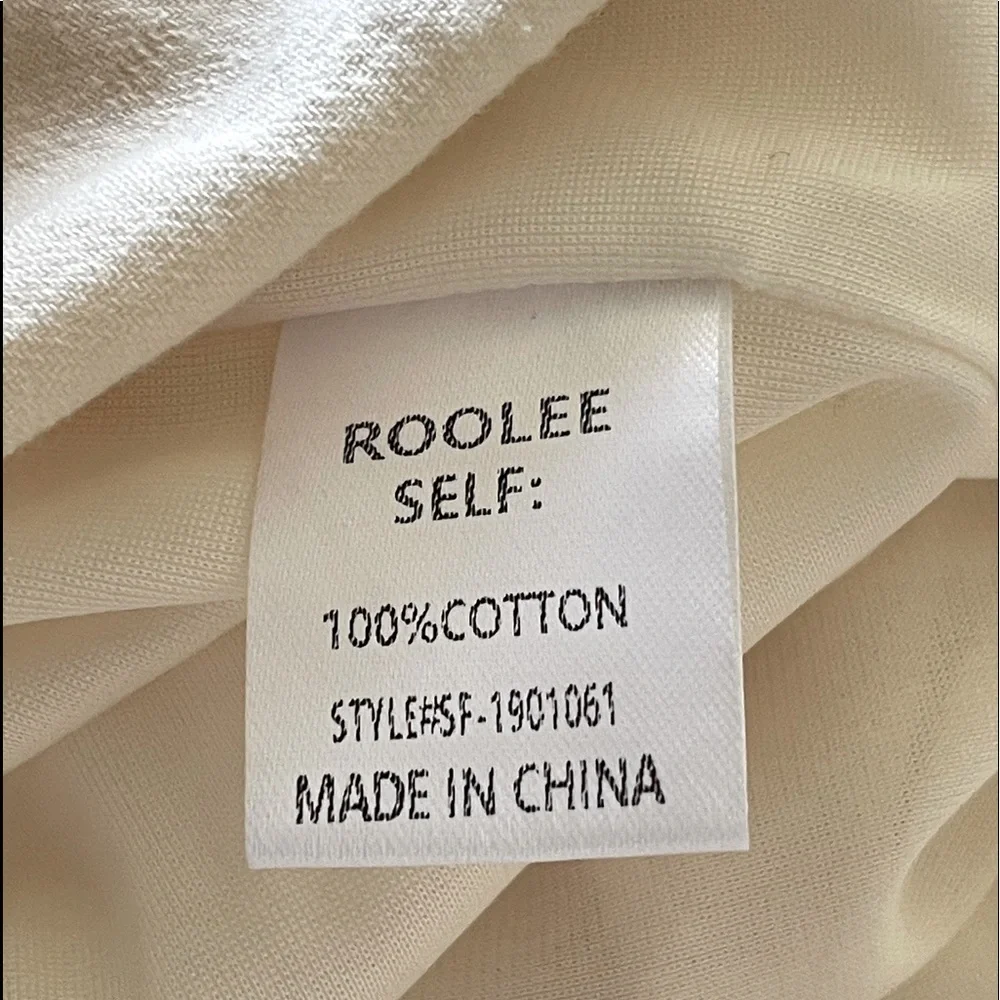 ROOLEE Cream Linen Cotton Dress Embroidered Orange Flowers Lace Trim XXXL NEW!!! - Picture 10 of 12